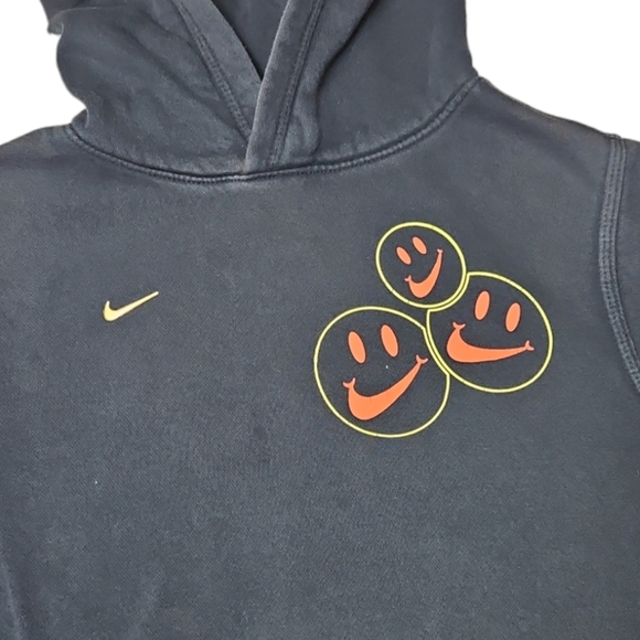 Nike Boys Hoodie Pullover Sz XL Black Happy Face - Picture 7 of 8